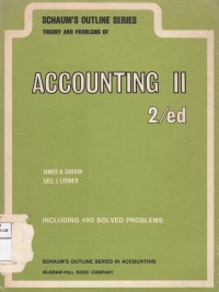 Theory And Problems of Accounting II